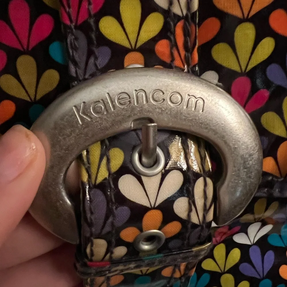 KALENCOM Classic Midi Buckle Diaper Bag‎ Clover Pattern Rainbow Colors Laminated